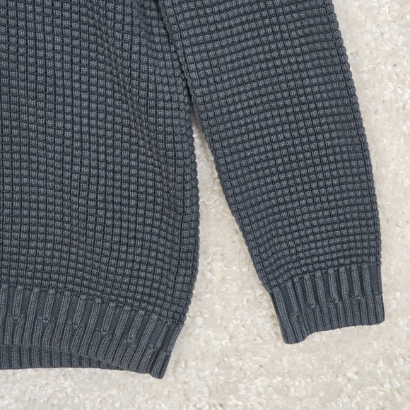 Carbon 2 Cobalt Sweater Mens XL Green Waffle Knit Roll Neck Heavy Fisherman - Picture 2 of 11